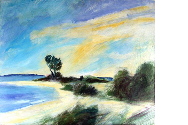 <p>Am weißen Berg, Achterwasser, Insel Usedom, 2002</p>